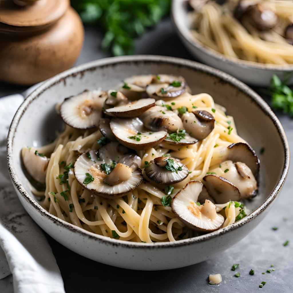 mushroom scallop pasta