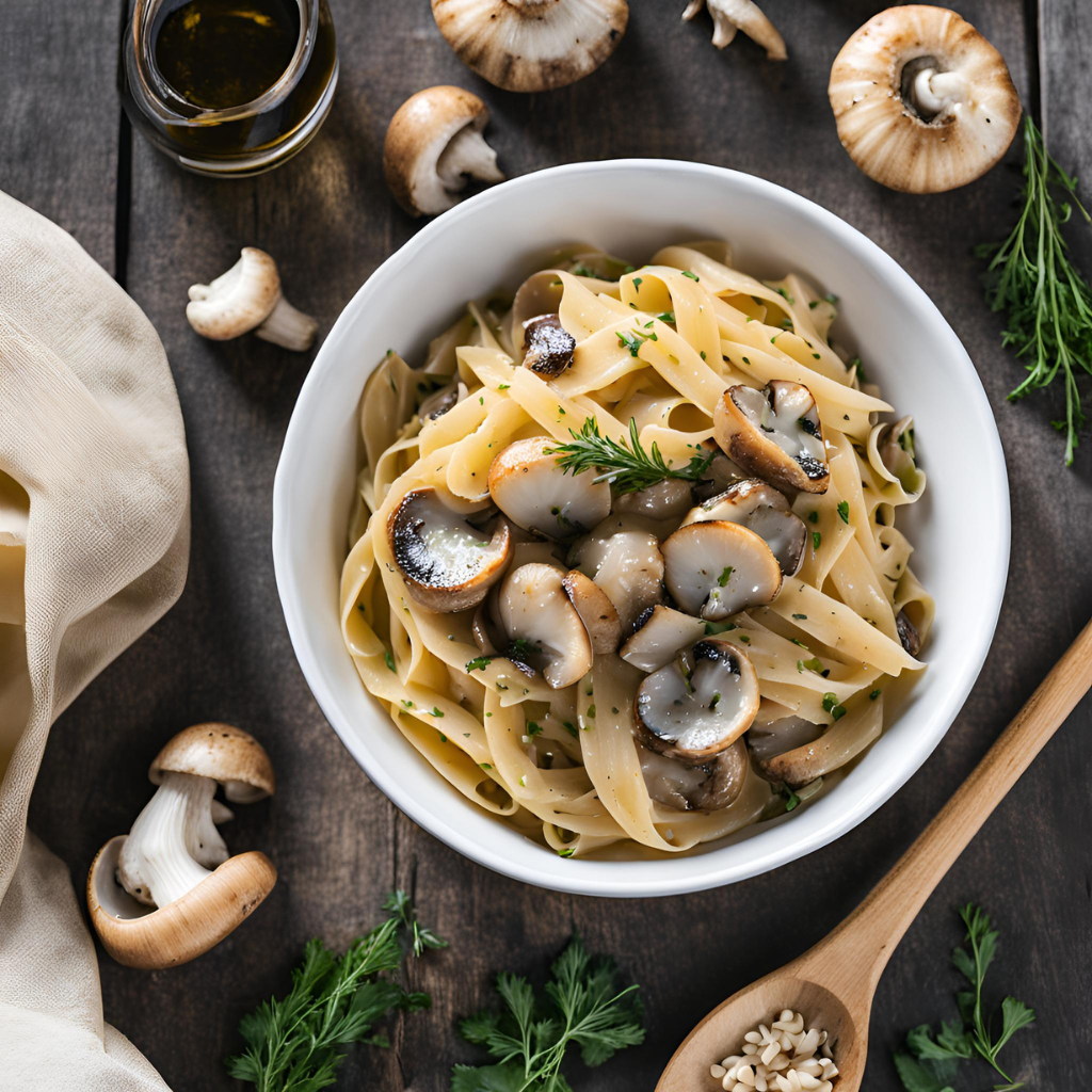 mushroom scallop pasta