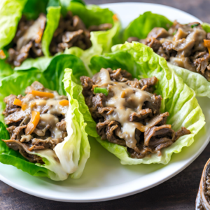 philly cheesesteak lettuce wraps