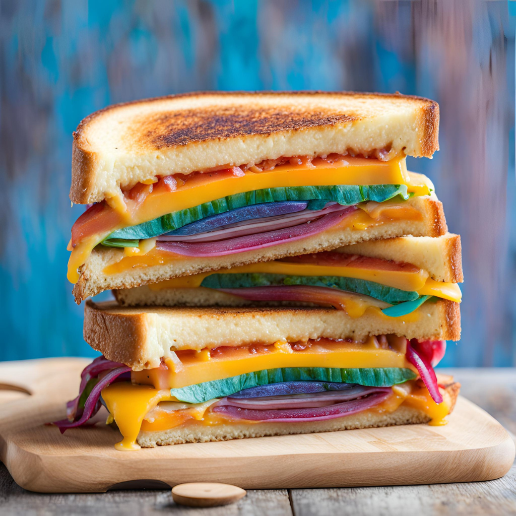 rainbow grilled cheese sandwich