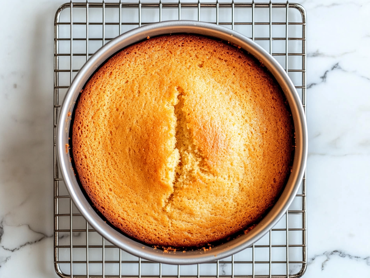 This image shows a beautifully golden Swans Down pound cake cooling on a wire rack, with a slice removed to reveal its moist, buttery crumb, ready to be served as a classic dessert.