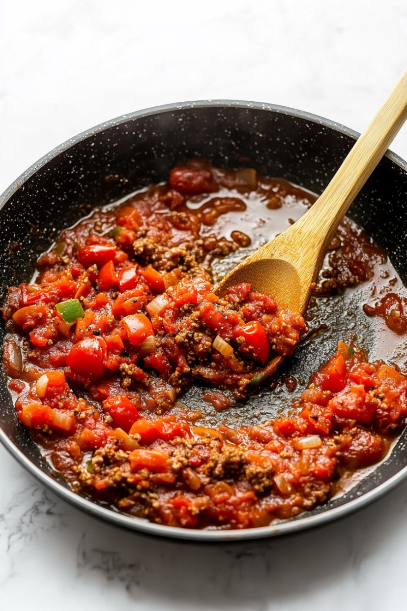 Add the minced garlic and cook until fragrant