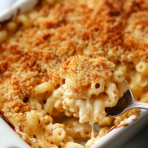 This image shows a bowl of Boston Market-style mac and cheese, featuring tender elbow macaroni coated in a rich and creamy cheese sauce. The dish is garnished with a sprinkle of extra cheese and served as a comforting side dish.