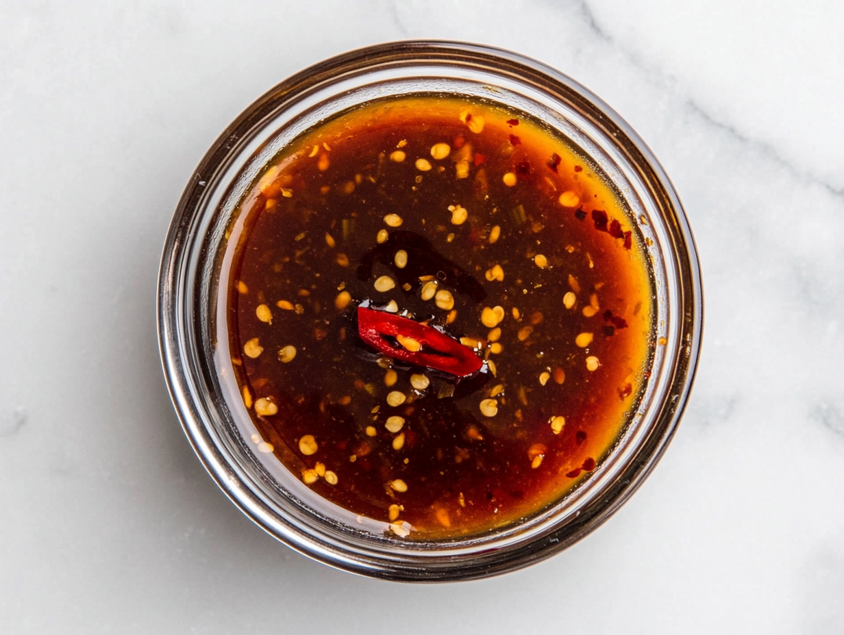 This image shows a classic Vietnamese dipping sauce served in a bowl, featuring a perfect blend of fish sauce, lime juice, garlic, sugar, and chili, garnished with fresh carrot strips and red chili slices. The sauce looks vibrant and packed with balanced flavors for dipping.