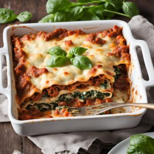 Lasagna With Spinach and meat Recipe