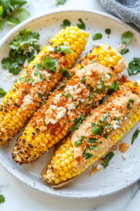 This image shows vegan mayonnaise, lime juice, ancho chili powder, minced garlic, and optional chipotle powder being whisked together in a mixing bowl to form a creamy and spicy sauce for the grilled corn.