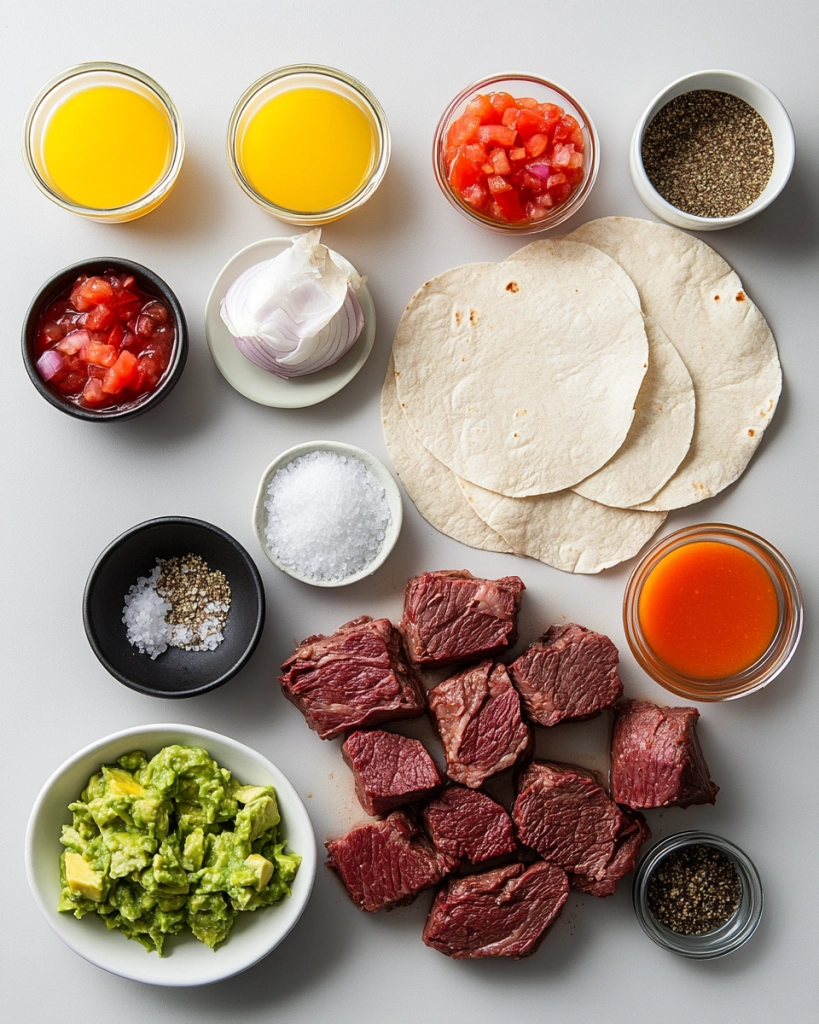 Ingredients for Juicy, Shredded Roast Tacos