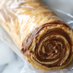 This image shows a close-up of Nutella rolls, featuring soft and fluffy pastry layers swirled with creamy Nutella, perfect for a sweet treat or breakfast indulgence.