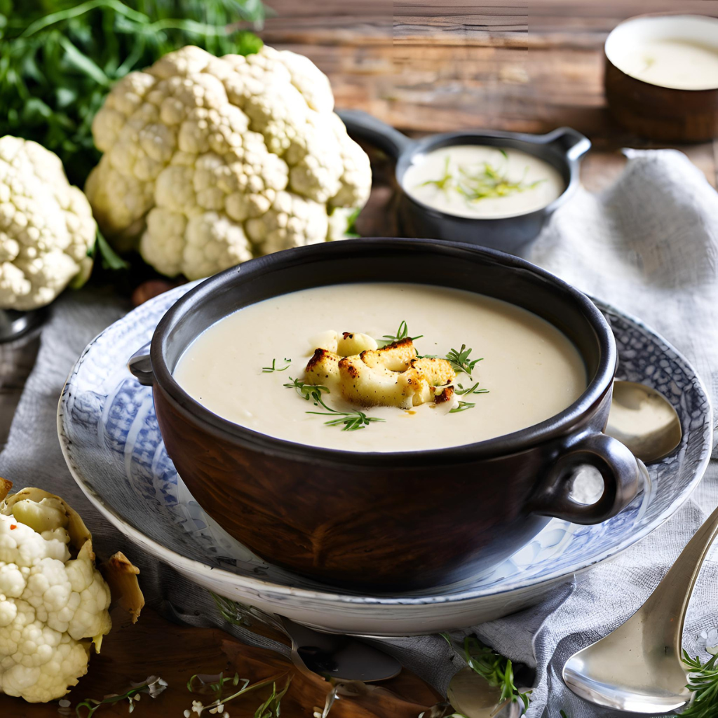 Vegan Roasted Cauliflower Soup 