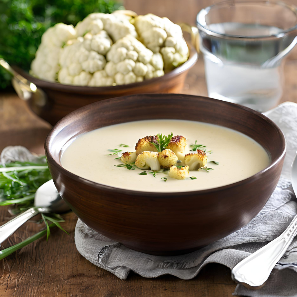 Vegan Roasted Cauliflower Soup