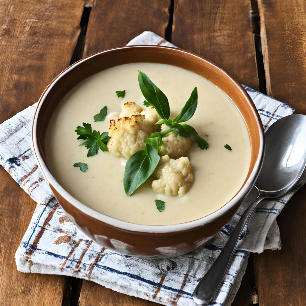 Vegan Roasted Cauliflower Soup