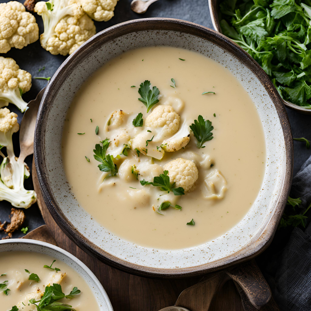 Vegan Roasted Cauliflower Soup