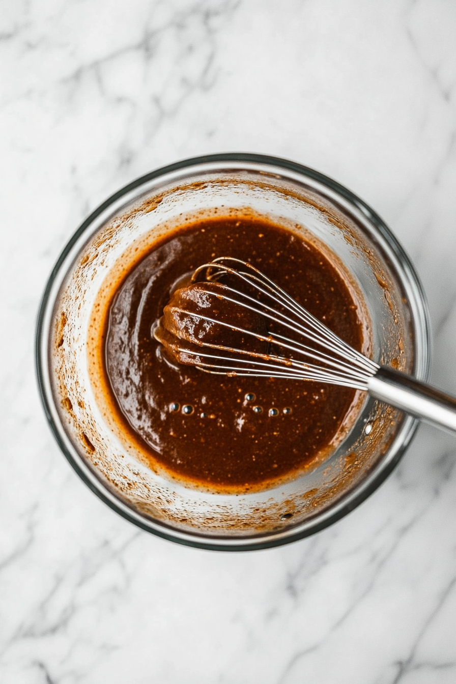 This image shows the spring roll dipping sauce being warmed in a small saucepan over medium heat just before serving, creating a warm and fragrant dip for spring rolls.