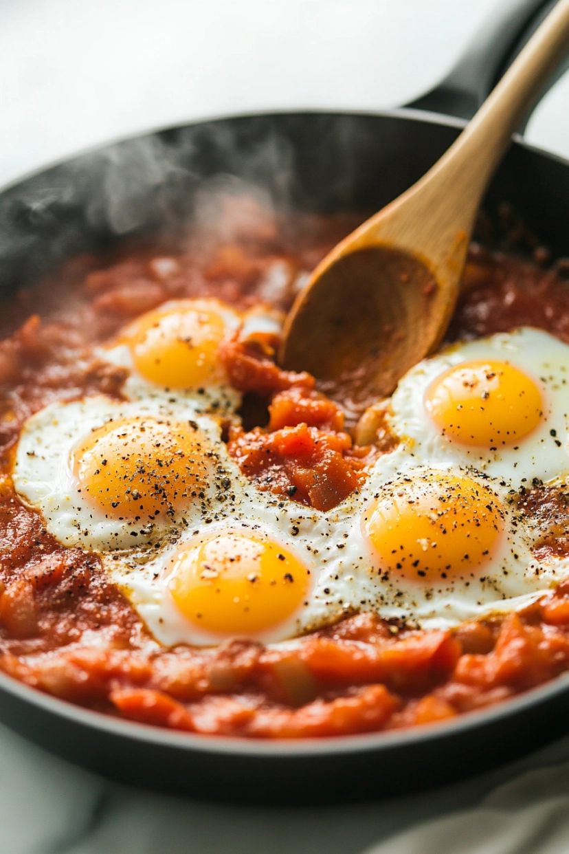 carefully crack in the eggs