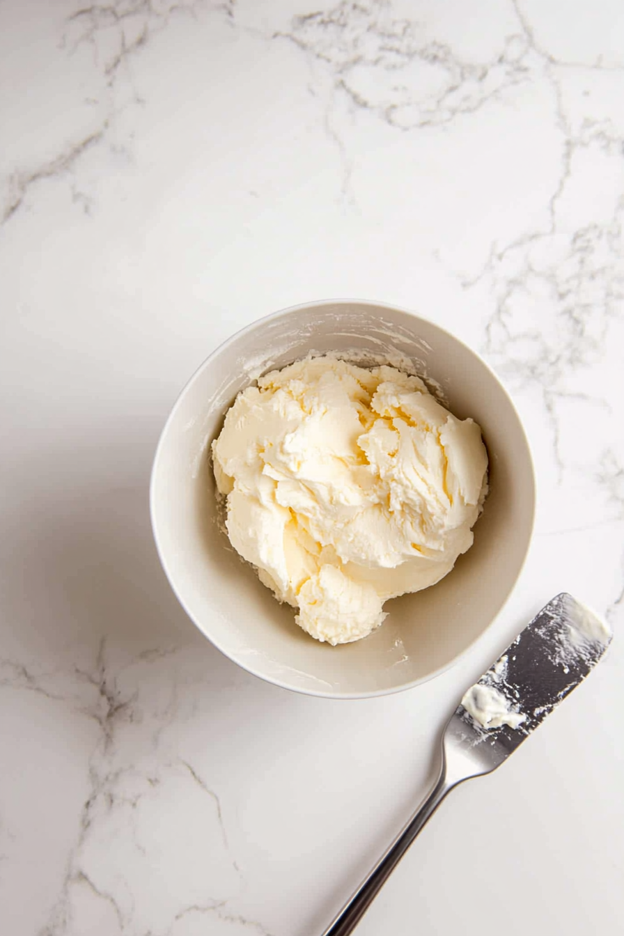 This image shows softened butter and granulated sugar being creamed together in a large mixing bowl until the mixture becomes light and fluffy, a key step for achieving tender pistachio muffins.