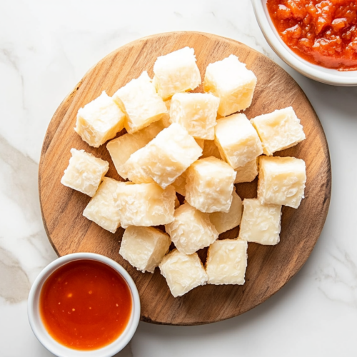 This image shows a close-up of freshly made homemade cheese curds, highlighting their tangy flavor and soft, squeaky texture, perfect for snacking or adding to your favorite dishes.