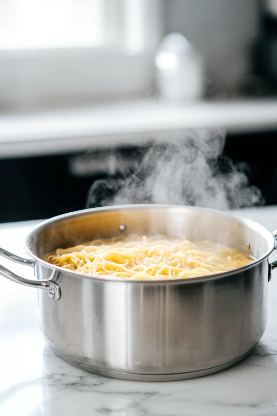 salted boiling water