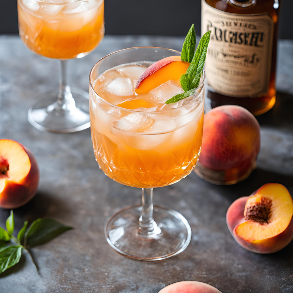 peach whiskey cocktail