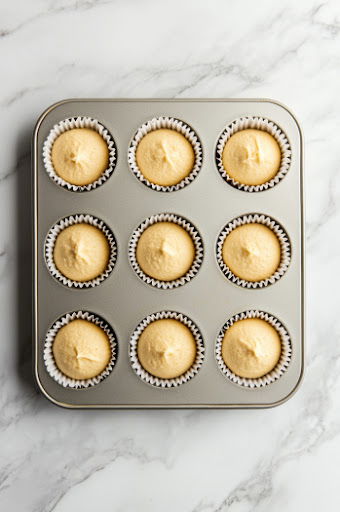 this image shows vegan Morning Glory Muffins batter in muffin tin for baking