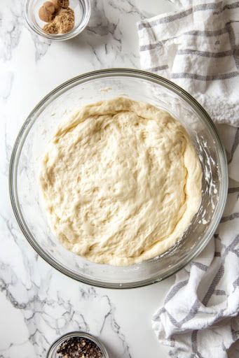 this is an image of dough for Easy No Knead Bread