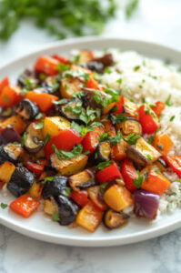 This image shows the finished rice pilaf being tasted to adjust seasoning, then garnished with extra parsley for a fresh, colorful presentation