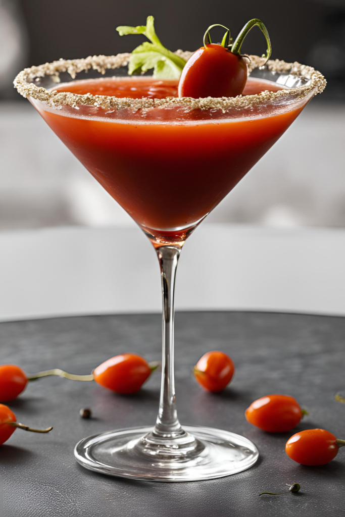 The image shows Bloody-Mary-Mix ready to serve