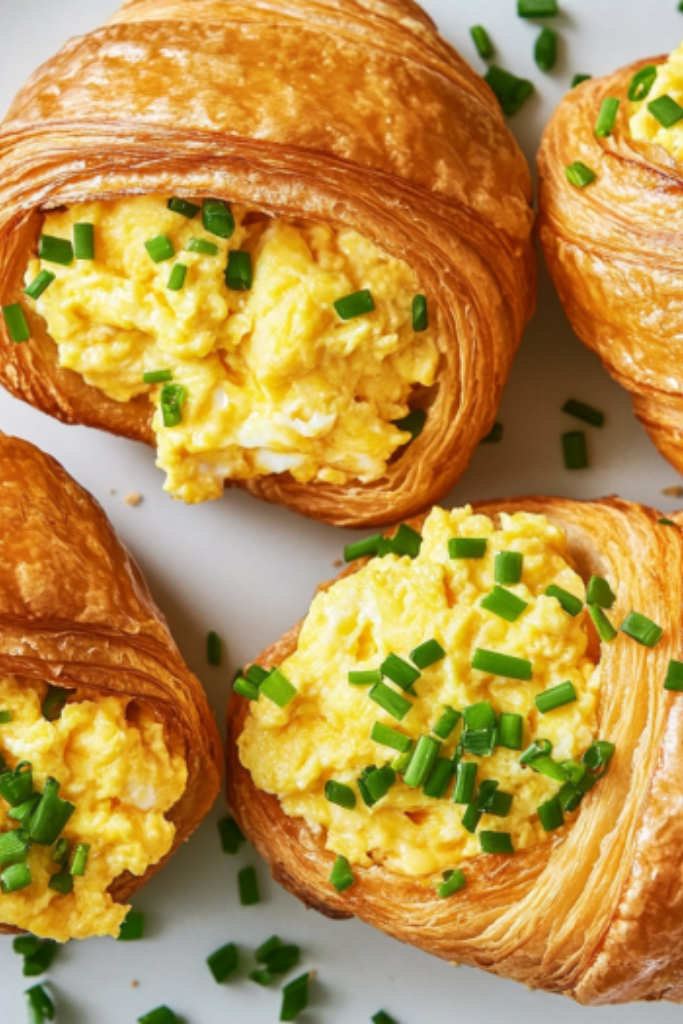 The image shows Breakfast-Croissant-Sandwiches ready to serve