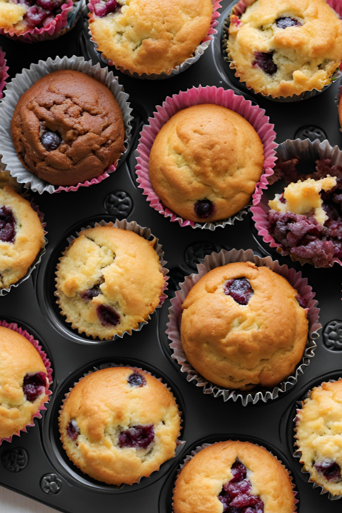 The image shows cake mix muffins ready to serve