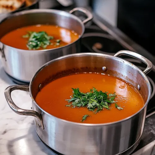 This image shows a warm bowl of creamy chicken and wild rice soup, filled with tender chunks of chicken, vibrant vegetables, and fragrant herbs, garnished with fresh parsley.