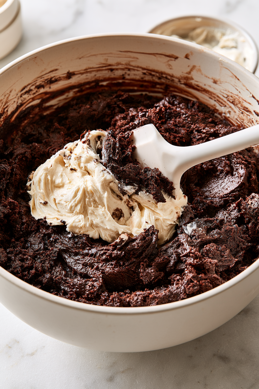 Crumble the cooled cake into a bowl, add 1 cup of buttercream, and combine until smooth