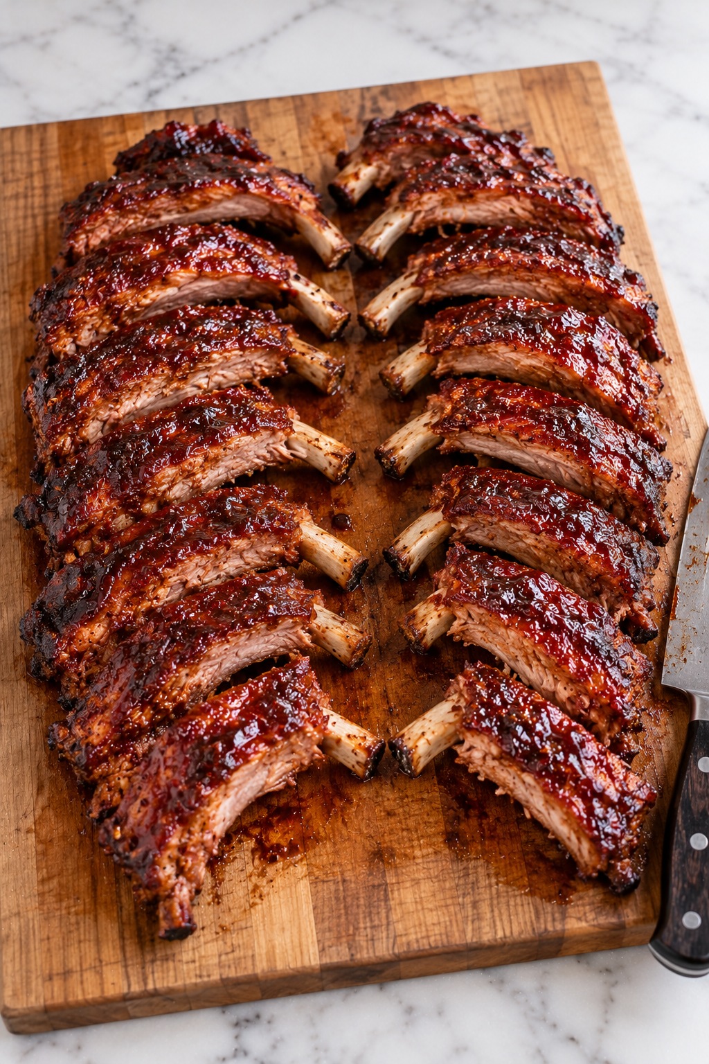 Cut the racks into individual rib sections