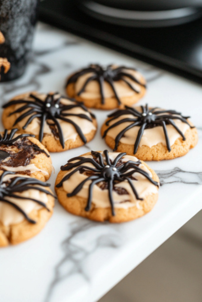 Peanut butter spider cookies