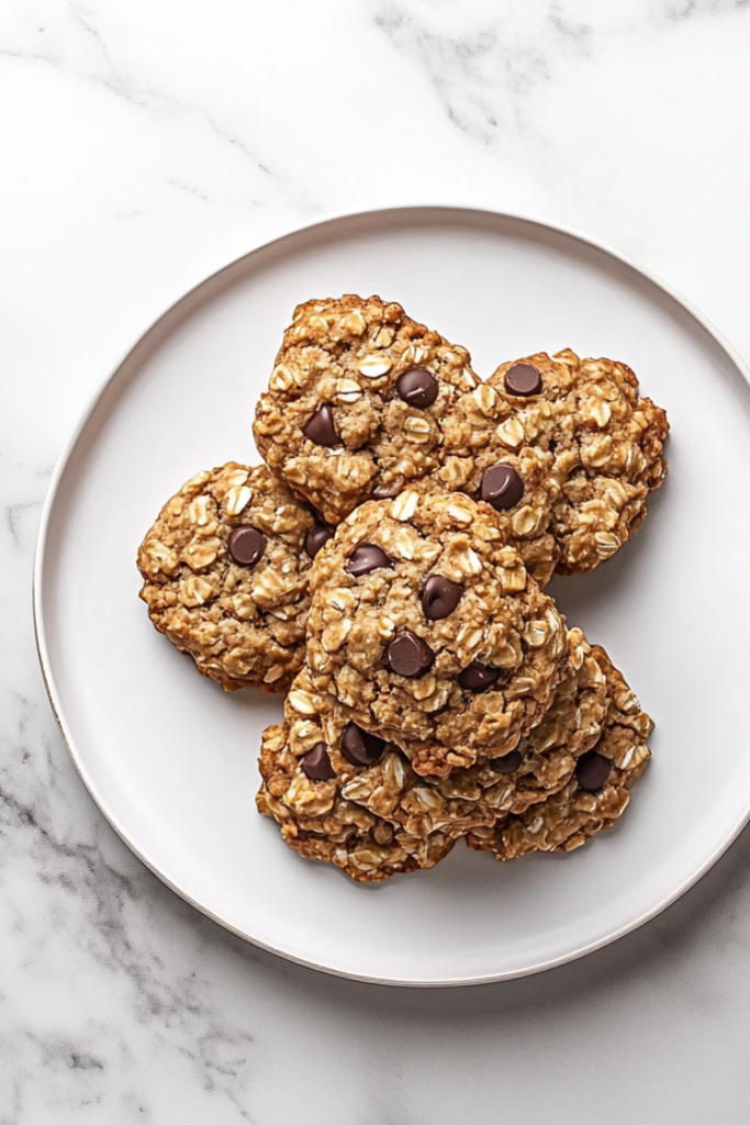 The image shows protein oats cookies ready to serve