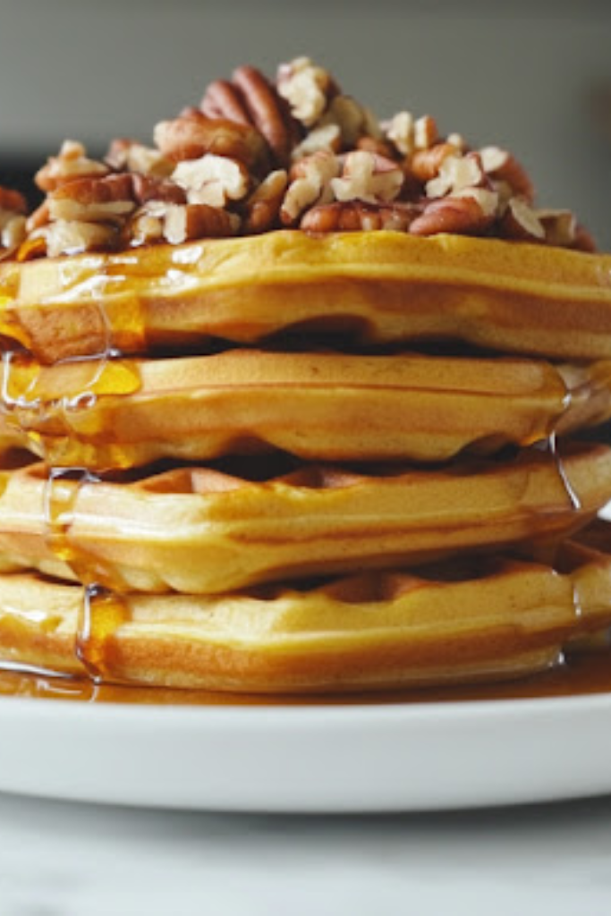 The image shows Pumpkin-Waffles ready to serve