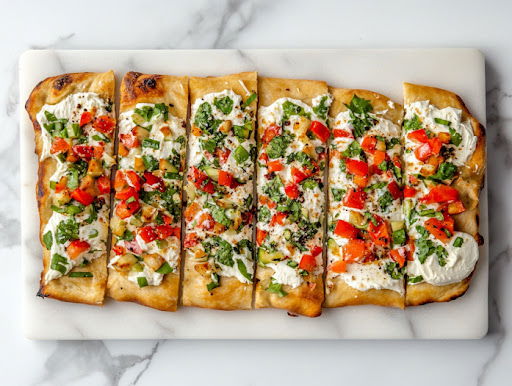 This image shows the finished cream cheese veggie bread being sliced and served on a platter, ready to be enjoyed immediately or refrigerated.