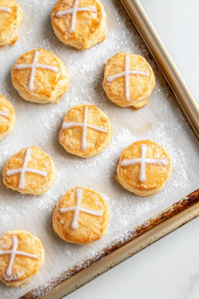 Baked treats cool on a wire rack over the white marble cooktop, with golden brown tops after the second bake of 11-14 minutes, glistening with sugar on top.