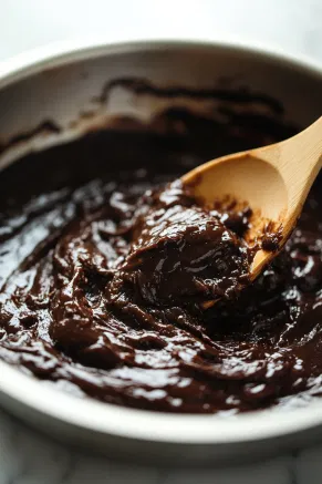 Vegan butter and light brown sugar melting into the date mixture in the saucepan on the white marble countertop, creating a smooth and glossy consistency.