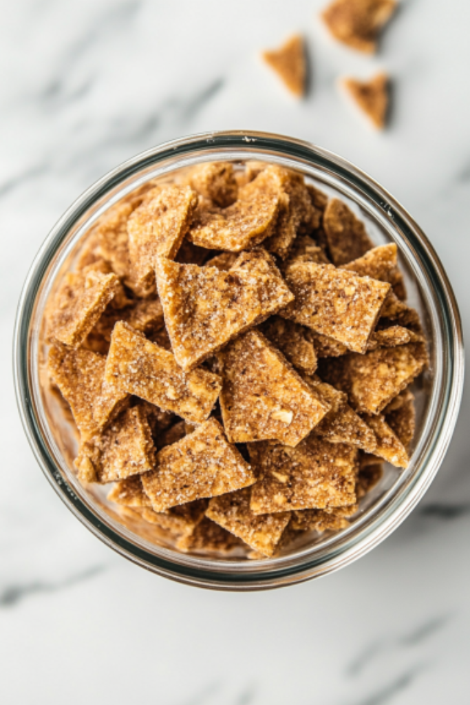 Storing the toffee saltine cracker pieces in an airtight container in the fridge, keeping them fresh and ready to enjoy