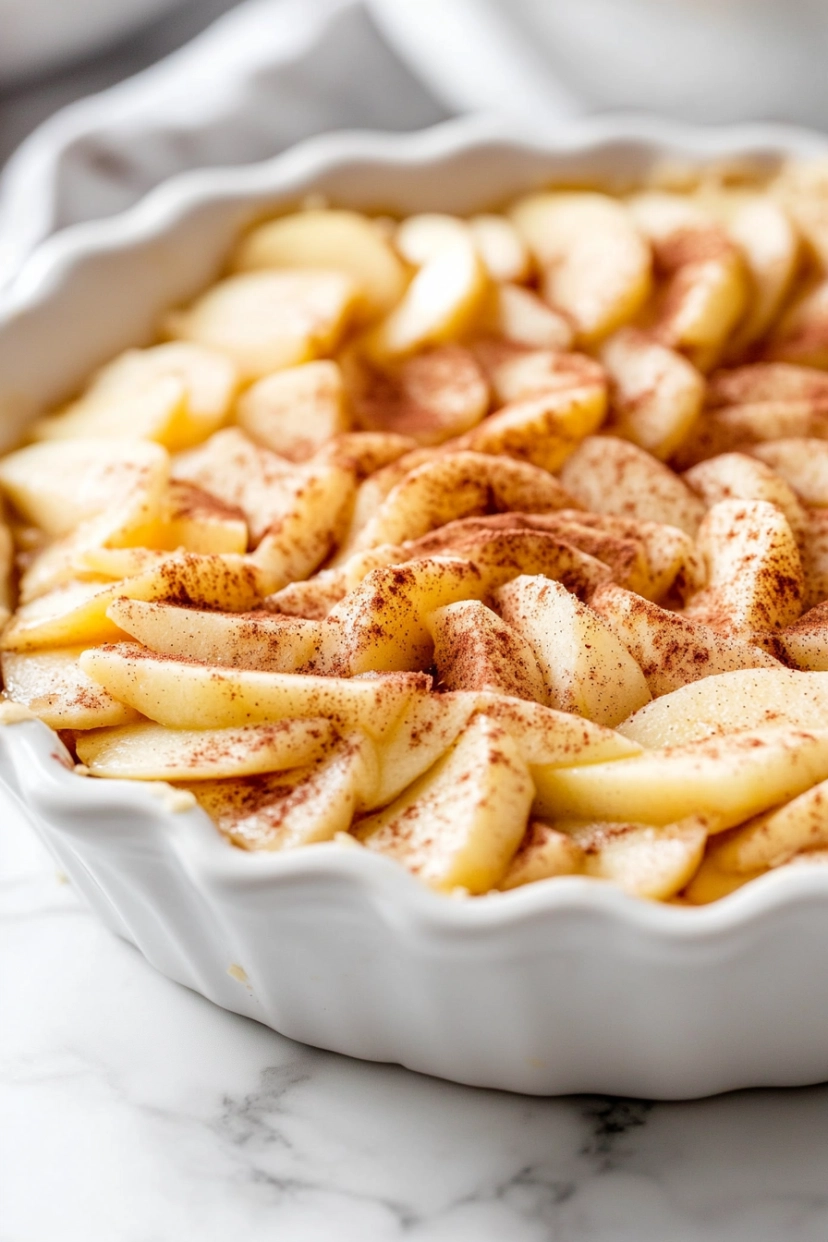 Layer the apple mixture into the pie crust