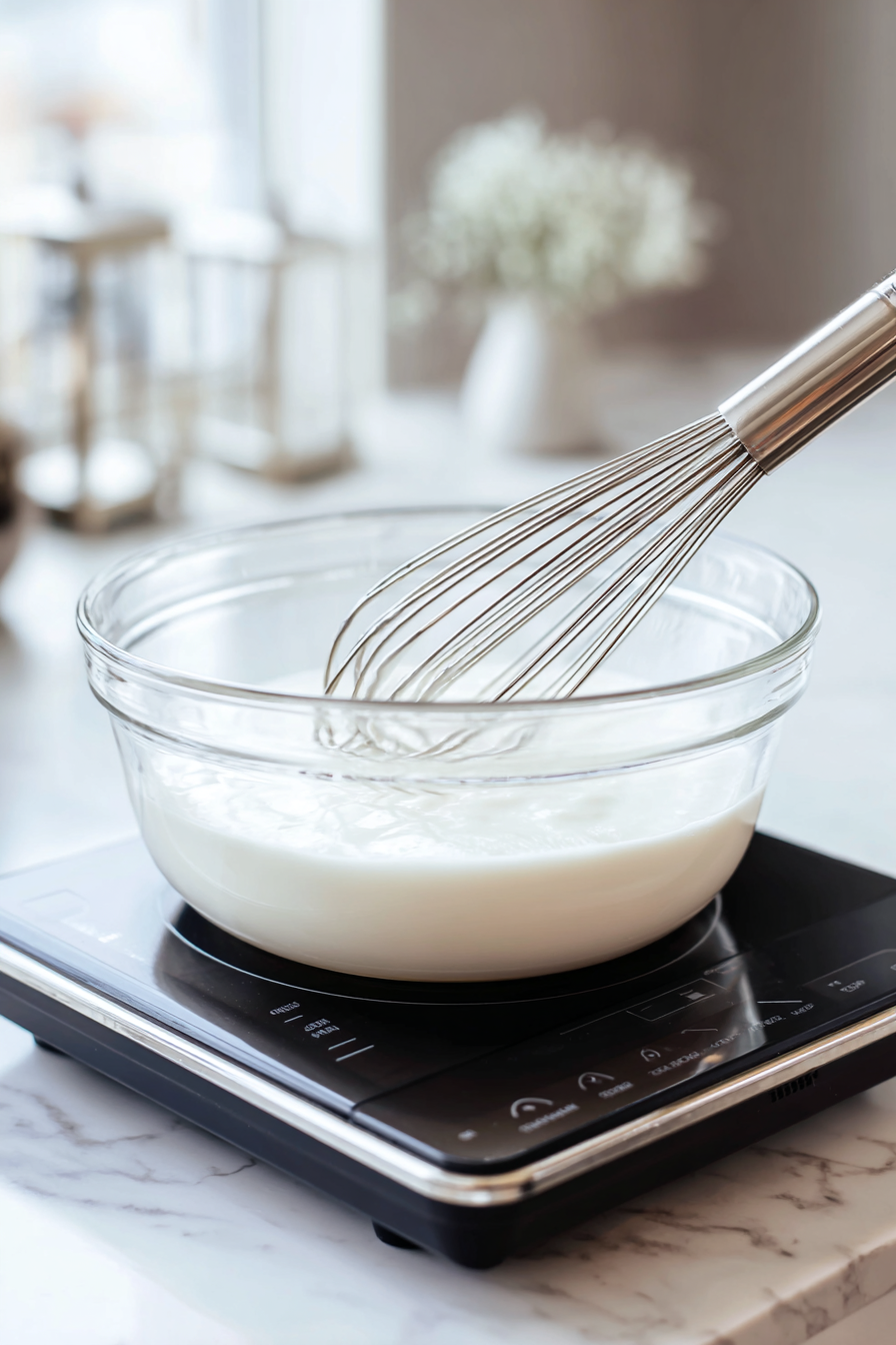 Combine egg whites and sugar in a heat-proof glass bowl