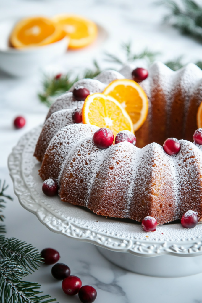 The Bundt cake being carefully inverted onto a wire rack on the white marble cooktop. The golden, moist cake remains perfectly intact, ready for further cooling.