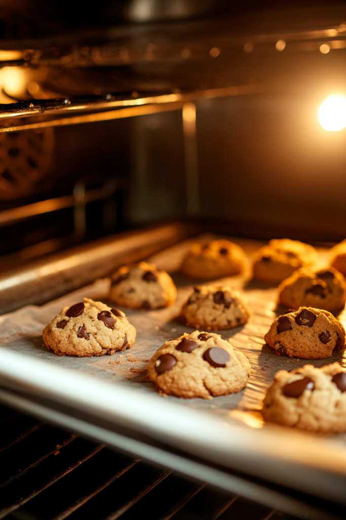 The white marble cooktop with freshly baked cookies cooling on the baking sheets for 5 minutes before being transferred to a wire rack for complete cooling."