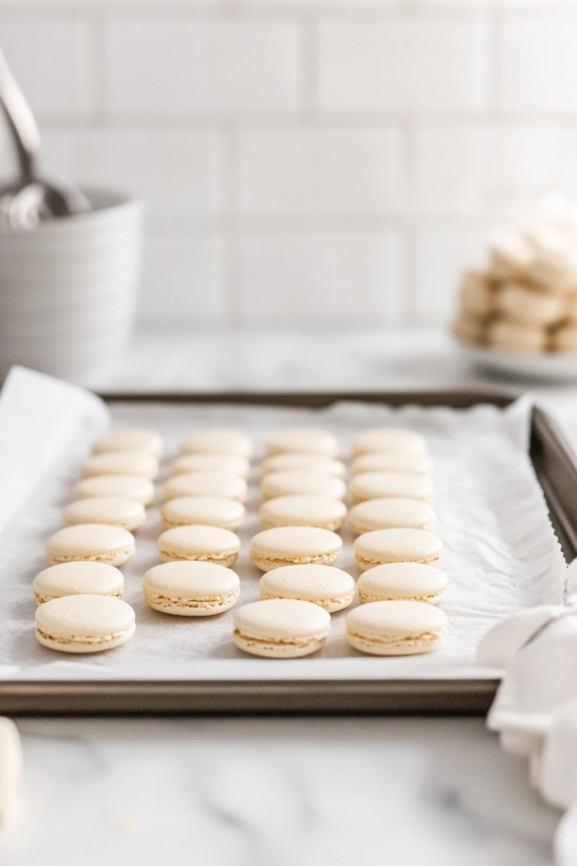 Pipe batter onto lined trays