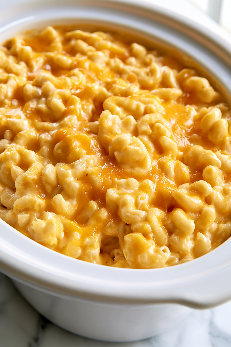 Serve Crockpot Macaroni and Cheese