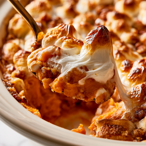 Serve Crockpot Sweet Potato Casserole with Canned Yams