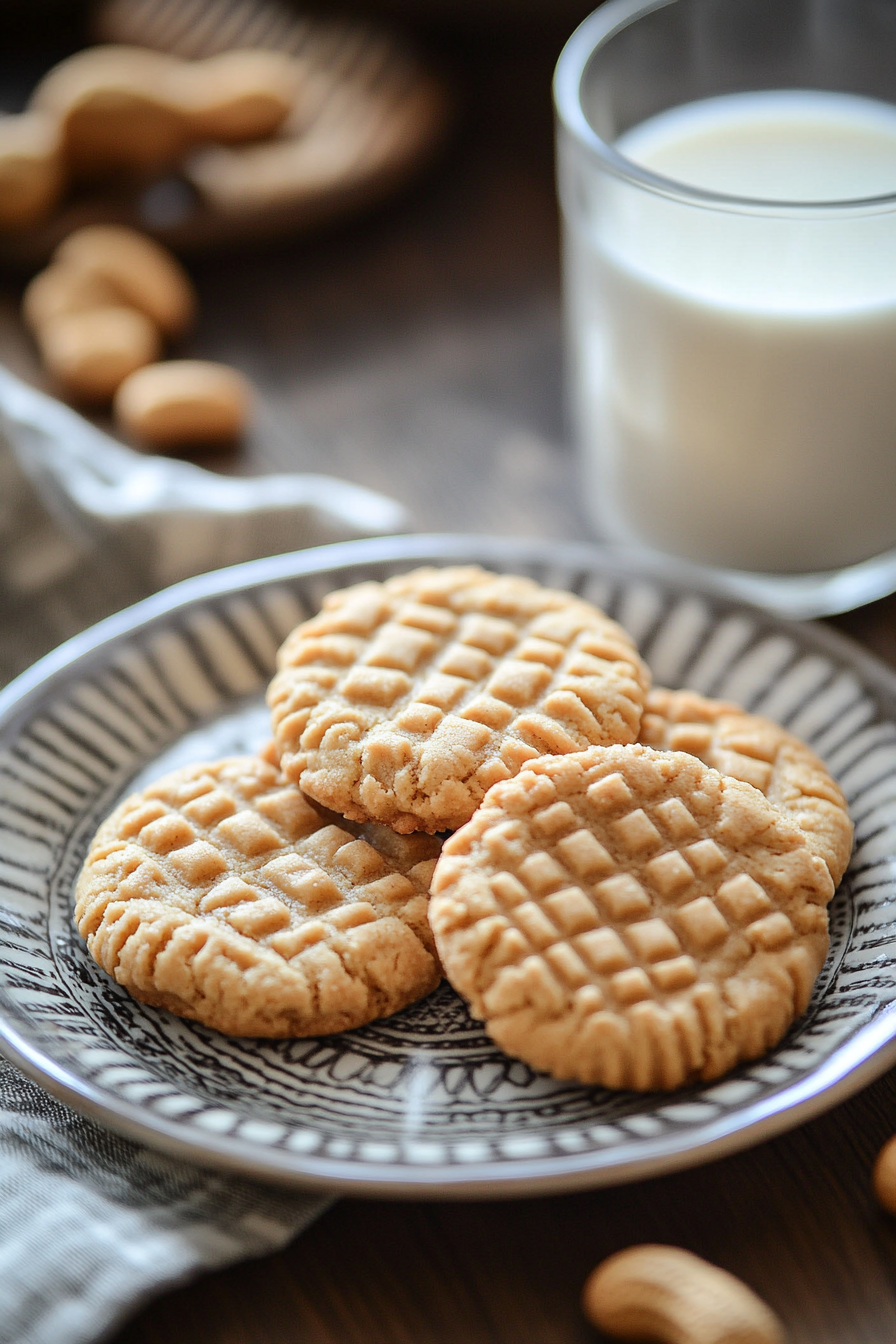 Freshly baked peanut butter cookies are being transferred from a baking sheet to a wire rack to cool completely. The cookies have slightly crisped edges and are perfectly round.