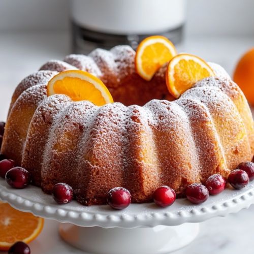 The Bundt cake being carefully inverted onto a wire rack on the white marble cooktop. The golden, moist cake remains perfectly intact, ready for further cooling.