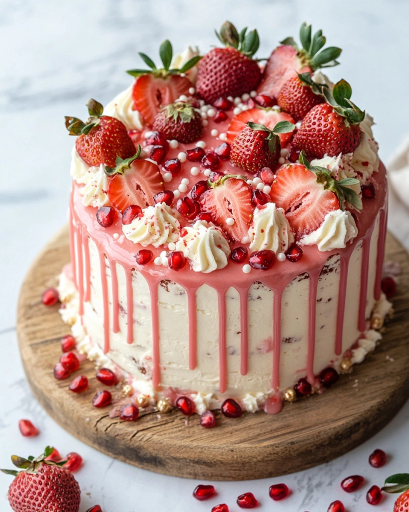 Strawberry Champagne Cake