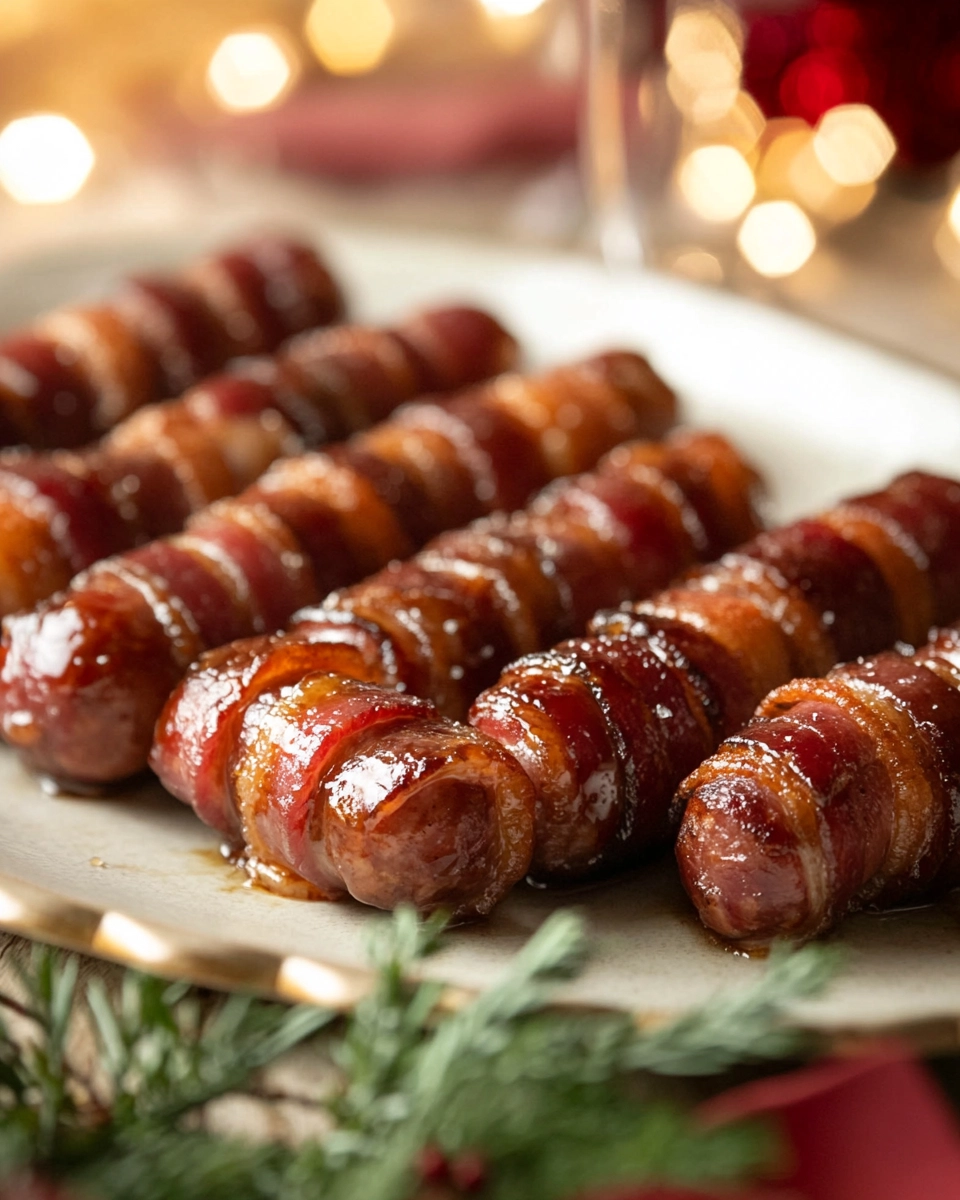 Bacon-wrapped brown sugar smokies