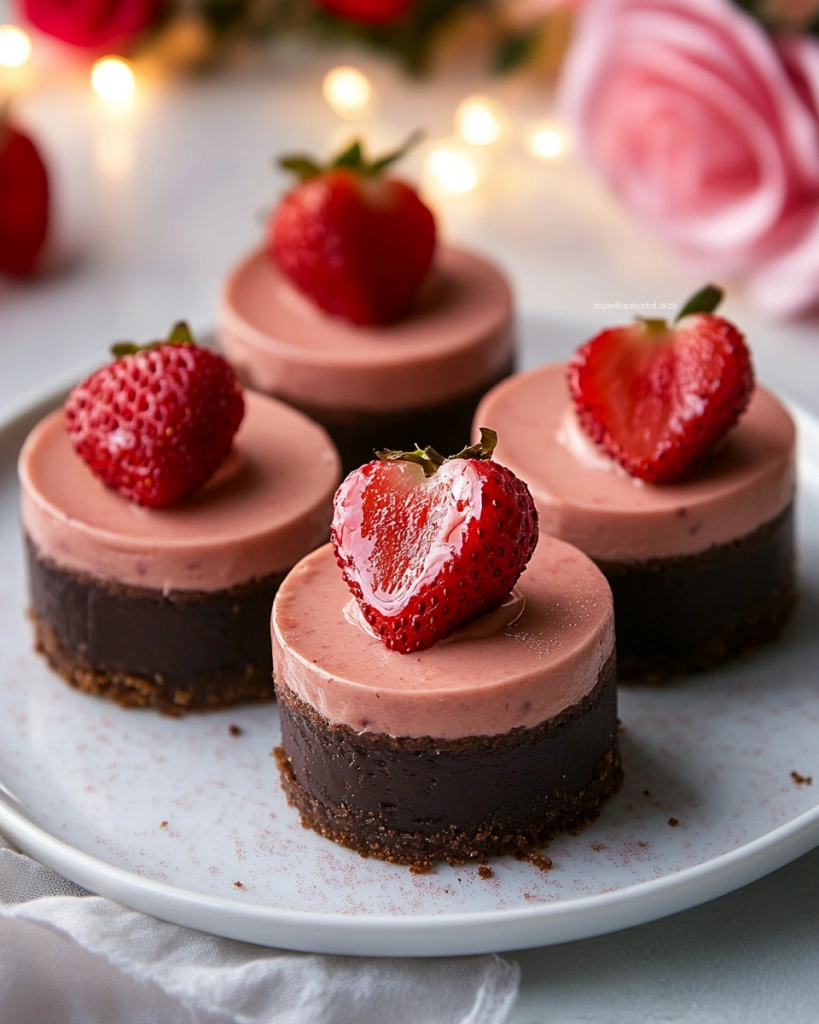 Chocolate Strawberry Mini Cheesecakes